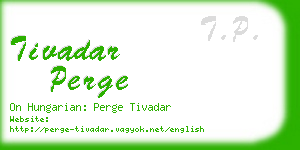 tivadar perge business card